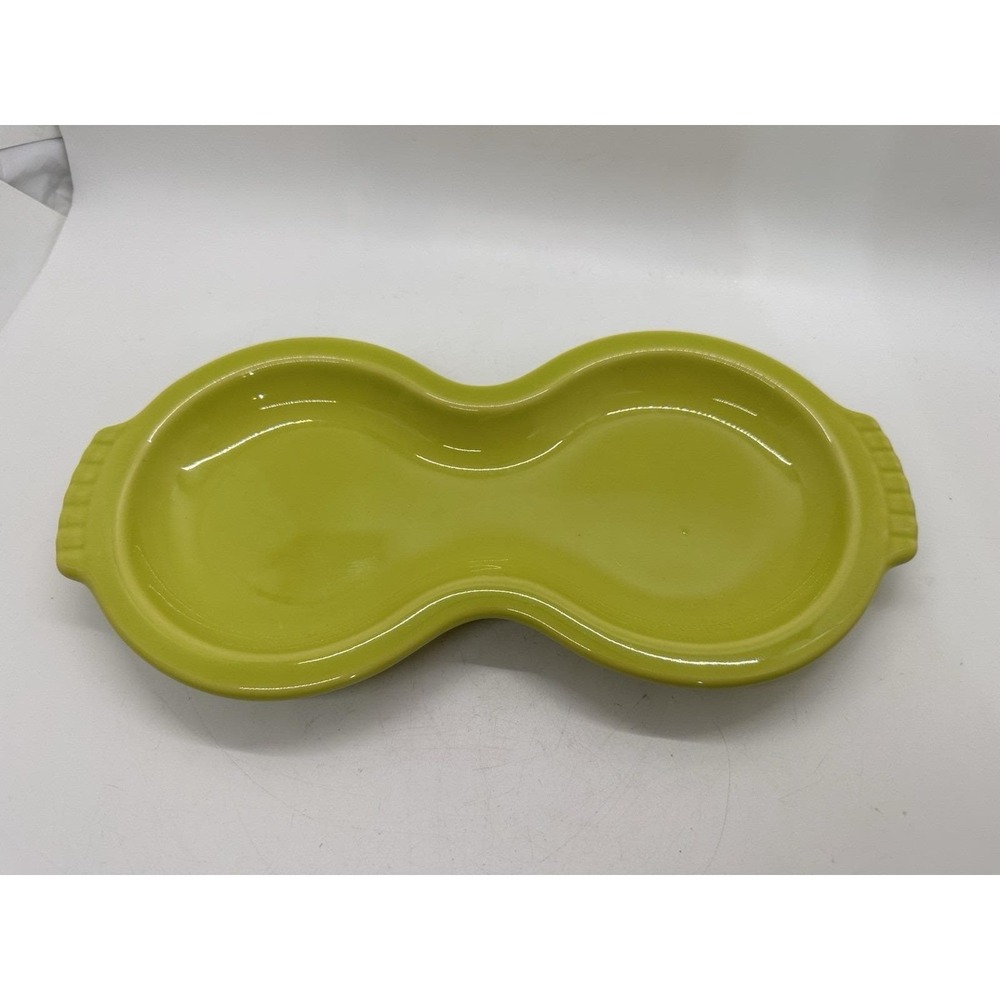 Fiesta Figure 8 Creamer Sugar Tray Chartreuse Lemongrass Homer Laughlin USA‎
